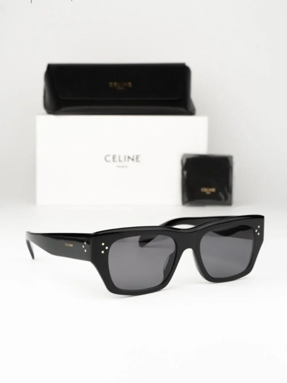 Celine Men Sunglasses Black Grey Polarized Cat Eye CL40297U 01D NEW AUTHENTIC